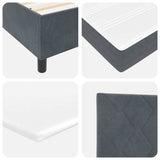 Letto a molle con materasso Grigio scuro 200 x 90 cm Poliestere