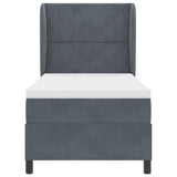 Letto a molle con materasso Grigio scuro 200 x 90 cm Poliestere