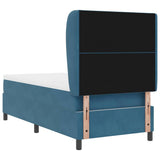 Letto a molle con materasso Blu Scuro 200 x 90 cm Velluto