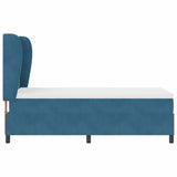 Letto a molle con materasso Blu Scuro 200 x 90 cm Velluto
