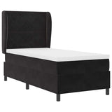 Letto a molle con materasso Nero 200 x 100 cm Poliestere