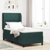 Letto a molle con materasso Verde Scuro 200 x 100 cm Poliestere