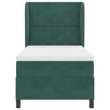 Letto a molle con materasso Verde Scuro 200 x 100 cm Poliestere