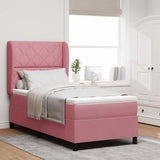Letto a molle con materasso Rosa 200 x 100 cm Poliestere