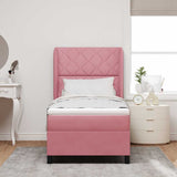 Letto a molle con materasso Rosa 200 x 100 cm Poliestere