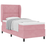 Letto a molle con materasso Rosa 200 x 100 cm Poliestere