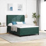 Letto a molle con materasso Verde Scuro 200 x 140 cm Poliestere