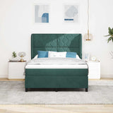 Letto a molle con materasso Verde Scuro 200 x 140 cm Poliestere