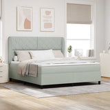Letto a molle con testiera Grigio chiaro 200 x 180 cm Velluto