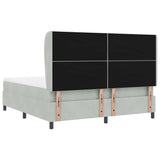 Letto a molle con testiera Grigio chiaro 200 x 180 cm Velluto