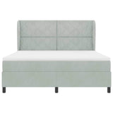 Letto a molle con testiera Grigio chiaro 200 x 180 cm Velluto