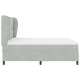 Letto a molle con testiera Grigio chiaro 200 x 180 cm Velluto