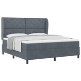 Letto a molle con testiera Grigio scuro 200 x 180 cm Poliestere
