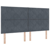 Letto a molle con testiera Grigio scuro 200 x 180 cm Poliestere