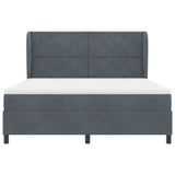 Letto a molle con testiera Grigio scuro 200 x 180 cm Poliestere