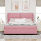 Letto a molle con materasso Rosa 200 x 180 cm Poliestere