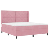 Letto a molle con materasso Rosa 200 x 180 cm Poliestere