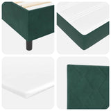 Letto a molle con materasso Verde scuro 200 x 200 cm Velluto