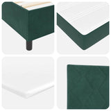 Letto a molle con materasso Verde Scuro 200 x 200 cm Poliestere