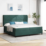 Letto a molle con materasso Verde Scuro 200 x 200 cm Poliestere