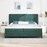 Letto a molle con materasso Verde Scuro 200 x 200 cm Poliestere