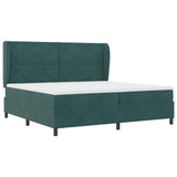 Letto a molle con materasso Verde Scuro 200 x 200 cm Poliestere