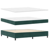 Letto a molle con materasso Verde Scuro 200 x 200 cm Poliestere