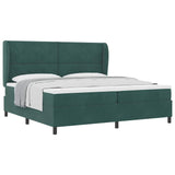 Letto a molle con materasso Verde scuro 200 x 200 cm Velluto