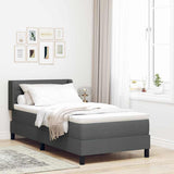 Letto a molle con testiera Grigio scuro 200 x 80 cm Tessuto
