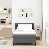 Letto a molle con testiera Grigio scuro 200 x 80 cm Tessuto