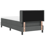 Letto a molle con testiera Grigio scuro 200 x 80 cm Tessuto