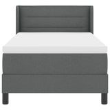 Letto a molle con testiera Grigio scuro 200 x 80 cm Tessuto