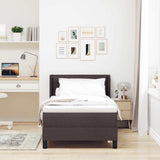 Letto a molle con testiera Marrone Scuro 190 x 90 cm Tessuto