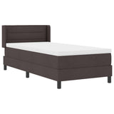 Letto a molle con testiera Marrone Scuro 190 x 90 cm Tessuto