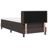 Letto a molle con testiera Marrone Scuro 190 x 90 cm Tessuto