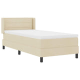 Letto a molle con materasso Crema 190 x 90 cm Poliestere
