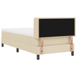 Letto a molle con materasso Crema 190 x 90 cm Poliestere