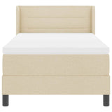 Letto a molle con materasso Crema 190 x 90 cm Poliestere