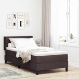 Letto a molle con testiera Marrone Scuro 200 x 90 cm Tessuto