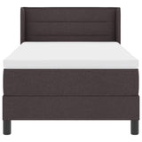 Letto a molle con testiera Marrone Scuro 200 x 90 cm Tessuto