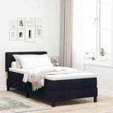 Letto a molle con testiera Nero 200 x 100 cm Tessuto