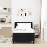 Letto a molle con testiera Nero 200 x 100 cm Tessuto