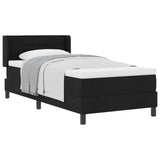 Letto a molle con testiera Nero 200 x 100 cm Tessuto