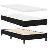 Letto a molle con testiera Nero 200 x 100 cm Tessuto