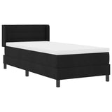 Letto a molle con testiera Nero 200 x 100 cm Tessuto