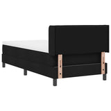 Letto a molle con testiera Nero 200 x 100 cm Tessuto