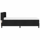 Letto a molle con testiera Nero 200 x 100 cm Tessuto