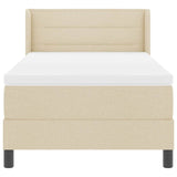 Letto box spring con materasso con materasso Crema 100 x 200 cm