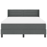 Letto a molle con testiera Grigio scuro 190 x 140 cm Tessuto