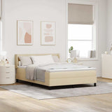 Letto a molle con materasso Crema 190 x 140 cm Poliestere